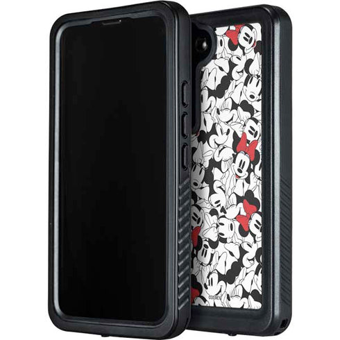 Disney Minnie Mouse Red Color Pop Face Pattern Galaxy S24 Plus Waterproof Case