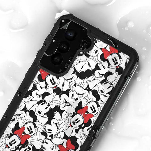 Disney Minnie Mouse Red Color Pop Face Pattern Galaxy S24 Plus Waterproof Case