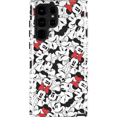 Disney Minnie Mouse Red Color Pop Face Pattern Galaxy S25 Ultra Impact Case