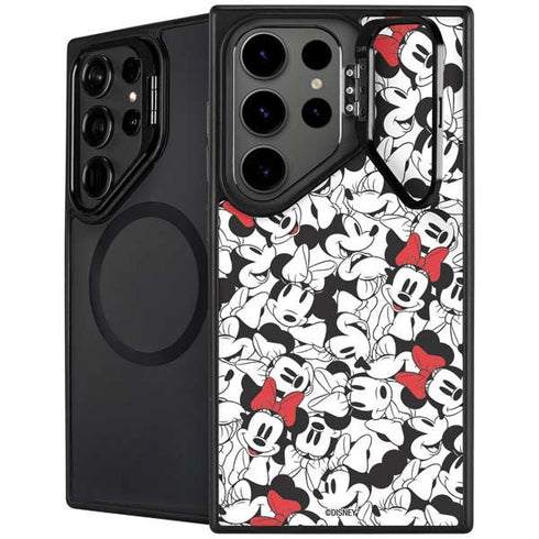 Disney Minnie Mouse Red Color Pop Face Pattern Galaxy S24 Ultra Kickstand Case