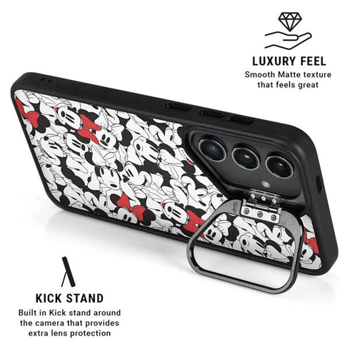 Disney Minnie Mouse Red Color Pop Face Pattern Galaxy S25 Ultra Kickstand Case