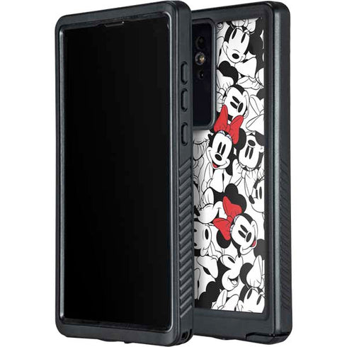 Disney Minnie Mouse Red Color Pop Face Pattern Galaxy S24 Ultra Waterproof Case