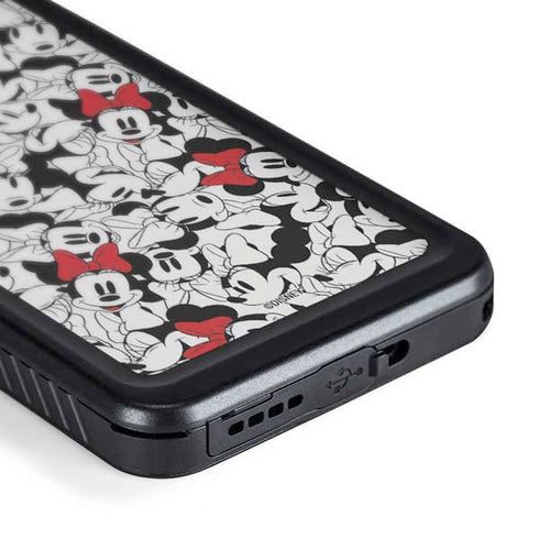 Disney Minnie Mouse Red Color Pop Face Pattern Galaxy S24 Waterproof Case