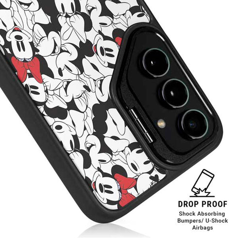 Disney Minnie Mouse Red Color Pop Face Pattern Galaxy S25 FE Kickstand Case