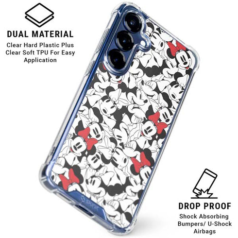 Disney Minnie Mouse Red Color Pop Face Pattern Galaxy S25 Plus Clear Case
