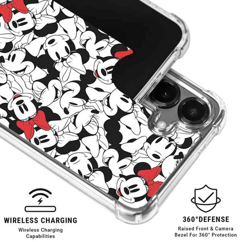Disney Minnie Mouse Red Color Pop Face Pattern Galaxy S26 Plus Clear Case