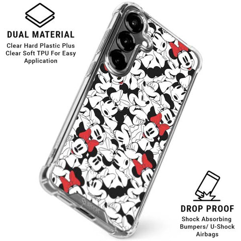 Disney Minnie Mouse Red Color Pop Face Pattern Galaxy S26 Plus Clear Case