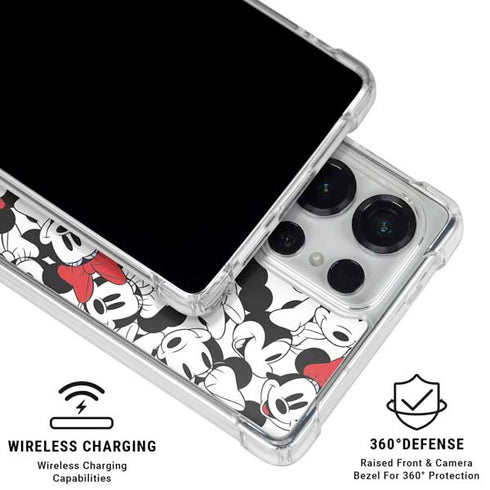 Disney Minnie Mouse Red Color Pop Face Pattern Galaxy S26 Ultra Clear Case