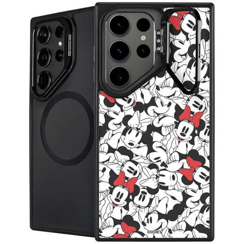 Disney Minnie Mouse Red Color Pop Face Pattern Galaxy S26 Ultra Kickstand Case