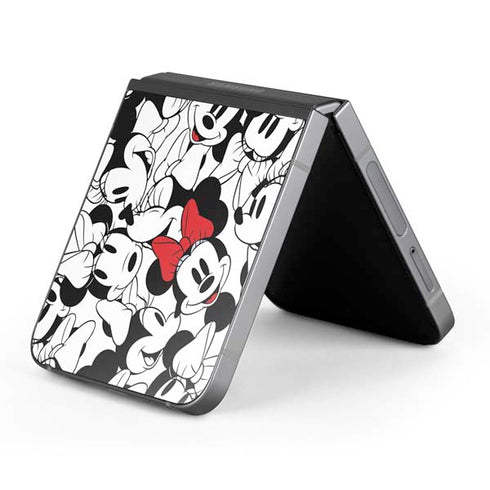 Disney Minnie Mouse Red Color Pop Face Pattern Galaxy Z Flip6 Skin