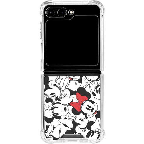 Disney Minnie Mouse Red Color Pop Face Pattern Galaxy Z Flip6 Clear Case
