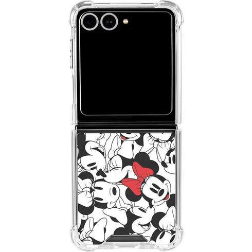 Disney Minnie Mouse Red Color Pop Face Pattern Galaxy Z Flip7 Clear Case