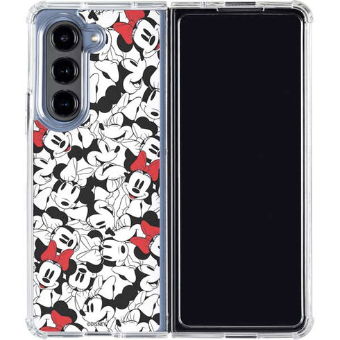 Disney Minnie Mouse Red Color Pop Face Pattern Galaxy Z Fold5 5G Clear Case