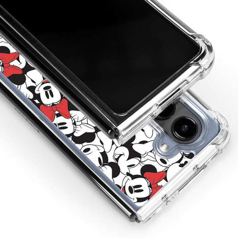 Disney Minnie Mouse Red Color Pop Face Pattern Galaxy Z Fold5 5G Clear Case