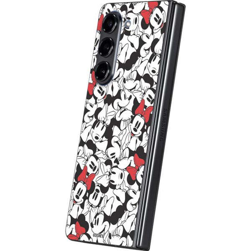 Disney Minnie Mouse Red Color Pop Face Pattern Galaxy Z Fold5 5G Skin