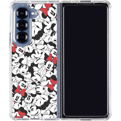 Disney Minnie Mouse Red Color Pop Face Pattern Galaxy Z Fold6 Clear Case