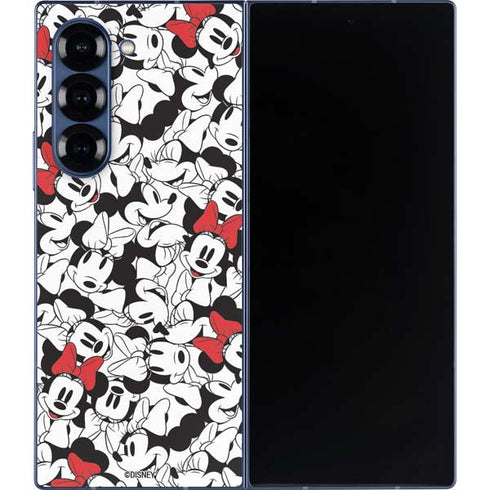 Disney Minnie Mouse Red Color Pop Face Pattern Galaxy Z Fold6 Skin