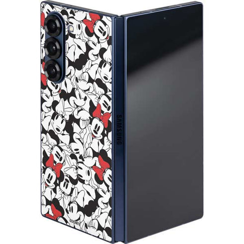 Disney Minnie Mouse Red Color Pop Face Pattern Galaxy Z Fold6 Skin