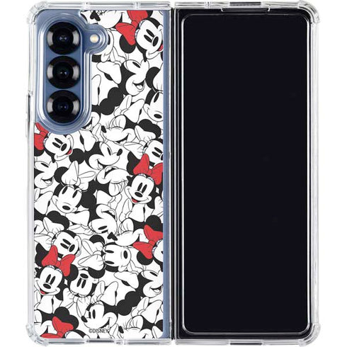 Disney Minnie Mouse Red Color Pop Face Pattern Galaxy Z Fold7 Clear Case