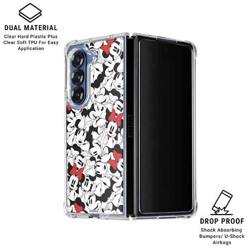 Disney Minnie Mouse Red Color Pop Face Pattern Galaxy Z Fold7 Clear Case