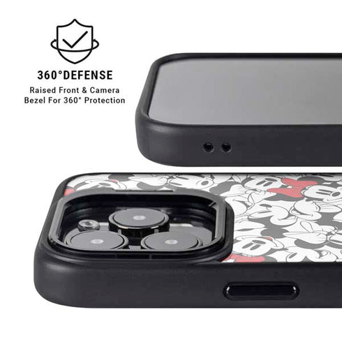 Disney Minnie Mouse Red Color Pop Face Pattern iPhone 14 Pro Max Kickstand Case