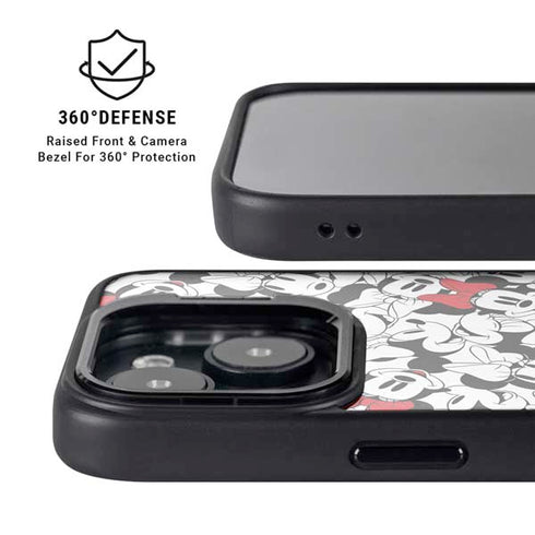 Disney Minnie Mouse Red Color Pop Face Pattern iPhone 15 Plus Kickstand Case