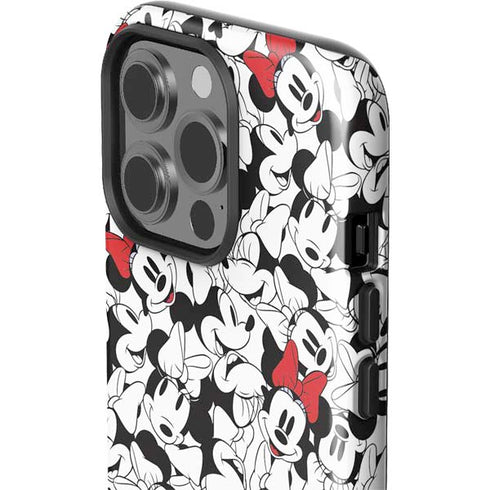 Disney Minnie Mouse Red Color Pop Face Pattern iPhone 15 Pro Impact Case