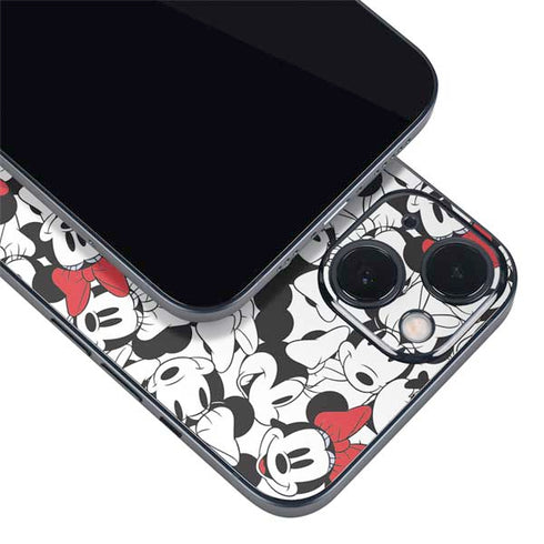 Disney Minnie Mouse Red Color Pop Face Pattern iPhone 15 Skin