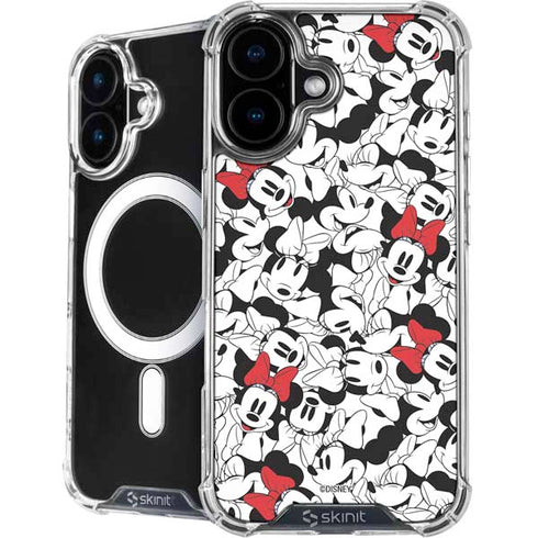 Disney Minnie Mouse Red Color Pop Face Pattern iPhone 16 MagSafe Case
