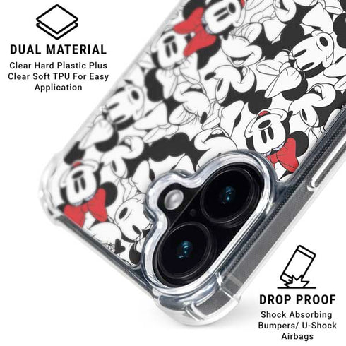 Disney Minnie Mouse Red Color Pop Face Pattern iPhone 16 MagSafe Case