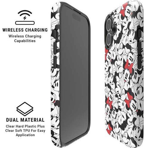 Disney Minnie Mouse Red Color Pop Face Pattern iPhone 16 Magsafe Impact Case