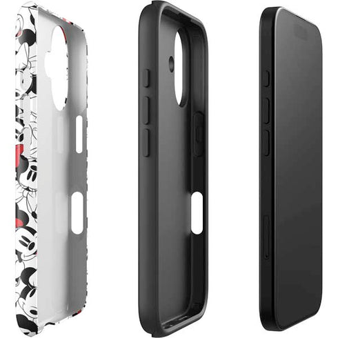 Disney Minnie Mouse Red Color Pop Face Pattern iPhone 16 Plus Impact Case