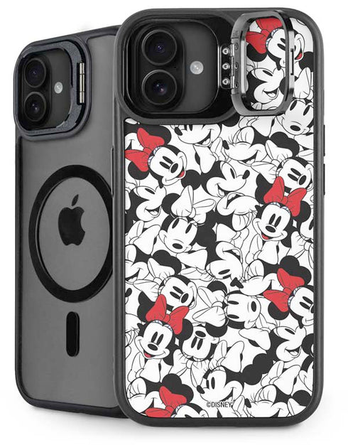 Disney Minnie Mouse Red Color Pop Face Pattern iPhone 16 Plus Kickstand Case
