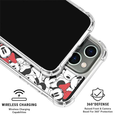Disney Minnie Mouse Red Color Pop Face Pattern iPhone 16 Pro Clear Case