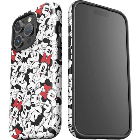Disney Minnie Mouse Red Color Pop Face Pattern iPhone 16 Pro Max Impact Case
