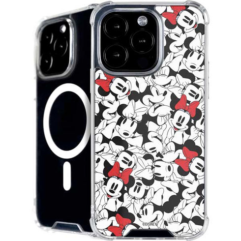 Disney Minnie Mouse Red Color Pop Face Pattern iPhone 16 Pro Max MagSafe Case