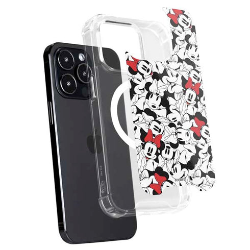 Disney Minnie Mouse Red Color Pop Face Pattern iPhone 16 Pro Max MagSafe Case