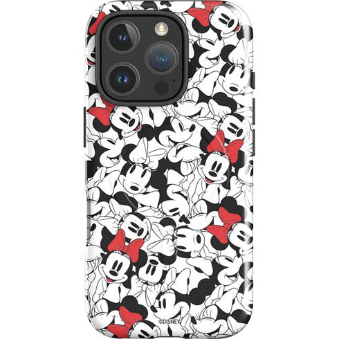 Disney Minnie Mouse Red Color Pop Face Pattern iPhone 16 Pro Max Magsafe Impact Case
