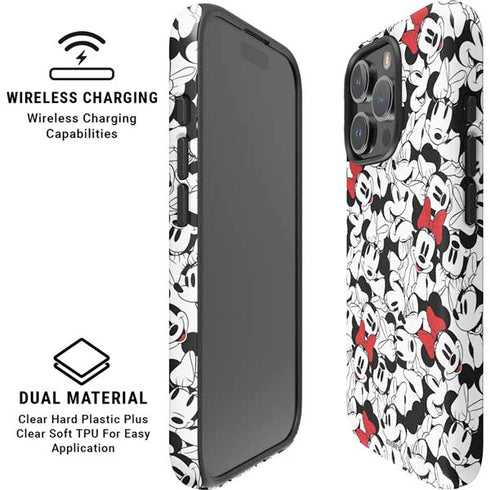 Disney Minnie Mouse Red Color Pop Face Pattern iPhone 16 Pro Max Magsafe Impact Case