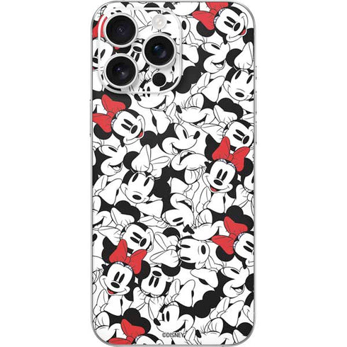 Disney Minnie Mouse Red Color Pop Face Pattern iPhone 16 Pro Max Skin