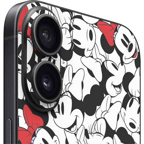 Disney Minnie Mouse Red Color Pop Face Pattern iPhone 16 Skin