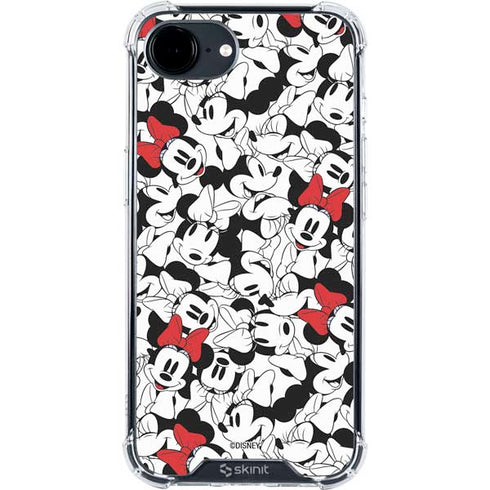 Disney Minnie Mouse Red Color Pop Face Pattern iPhone 16e Clear Case