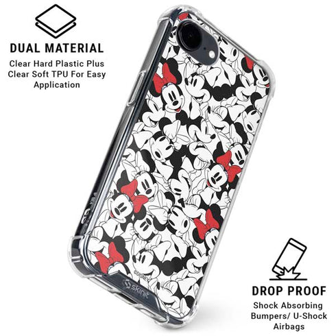 Disney Minnie Mouse Red Color Pop Face Pattern iPhone 16e Clear Case