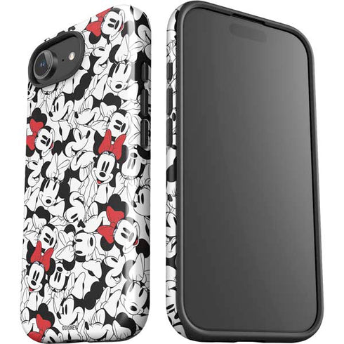 Disney Minnie Mouse Red Color Pop Face Pattern iPhone 16e Impact Case