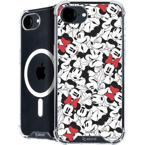 Disney Minnie Mouse Red Color Pop Face Pattern iPhone 16e MagSafe Case