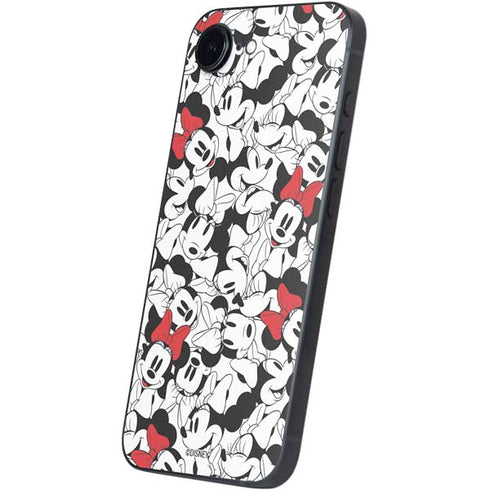 Disney Minnie Mouse Red Color Pop Face Pattern iPhone 16e Skin