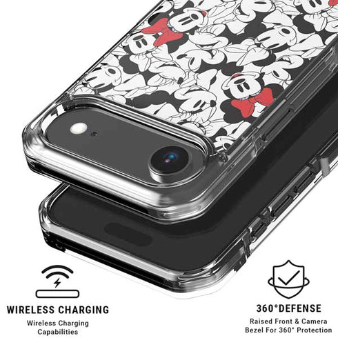Disney Minnie Mouse Red Color Pop Face Pattern iPhone 17 Air Clear Case