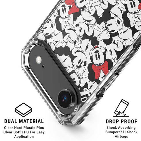 Disney Minnie Mouse Red Color Pop Face Pattern iPhone 17 Air Clear Case