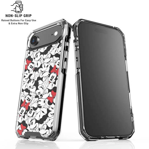 Disney Minnie Mouse Red Color Pop Face Pattern iPhone 17 Air Clear Case