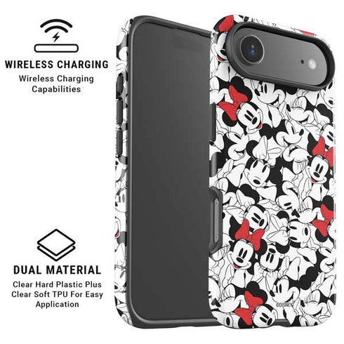 Disney Minnie Mouse Red Color Pop Face Pattern iPhone 17 Air Magsafe Impact Case